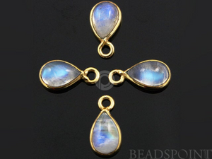 Rainbow Moonstone Faceted Baby Pear Bezel, (RNM7x14) - Beadspoint
