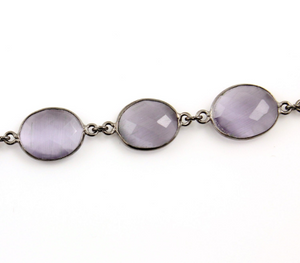 Lavender Chalcedony Faceted Oval Chain, (BC-LCL-29) - Beadspoint