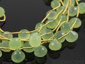 Green Chalcedony Faceted Onion Drops, 4 Pieces (4GCHLC/ONION/10), - Beadspoint