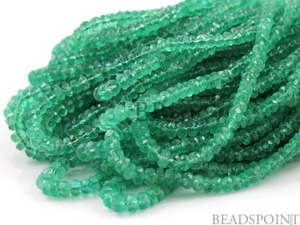 Natural Columbian Emeralds Faceted Rondelle Beads, 25 Pieces, (25EMR4-5FRNDL) - Beadspoint