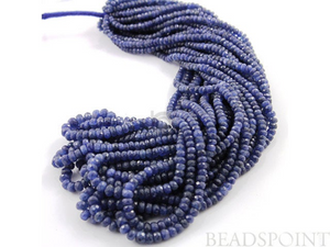 Blue Sapphire Faceted Rondelle Beads, (SPH3.5-5FRNDL) - Beadspoint