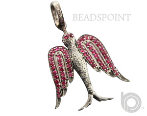 Pave Diamond Ruby Bird Pendant -- DP-1741 - Beadspoint