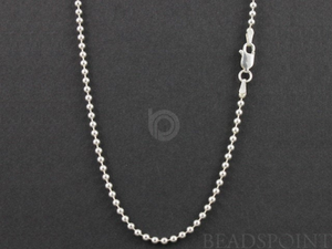 Sterling Silver Finished Ball Neck Chain, (BALL22-20) - Beadspoint