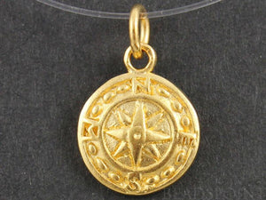24K Gold Vermeil Over Sterling Silver Nautical Charm  -- VM/CH10/CR28 - Beadspoint