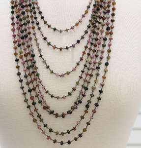 Tourmaline Faceted Rondelle Beads, (RS-TML-108) - Beadspoint