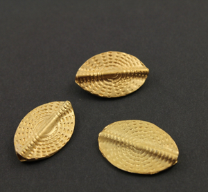 Gold Vermeil Textured Oval Bead,  (VM/6808) - Beadspoint