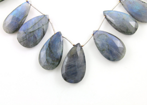 Blue Flashes Labradorite Faceted Pear Briolettes Beads, (LAB28x17PR) - Beadspoint