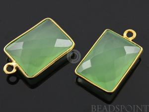 Green Chalcedony Faceted Chicklet Bezel, (BZC7477) - Beadspoint