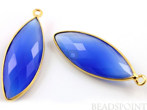 Blue Chalcedony Faceted Marquise Bezel, (BZC7177) - Beadspoint