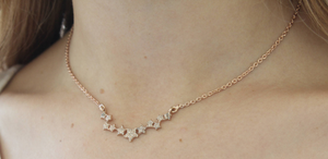Pave Diamond Star Pendant Necklace w/Clasp,  (DCH-052) - Beadspoint