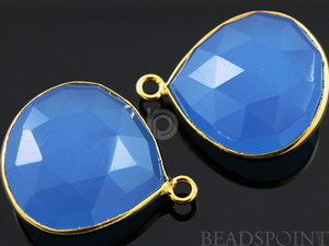 Cobalt Blue Faceted Heart Bezel, (BZC5004) - Beadspoint