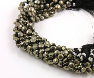 Pyrite Faceted Coin Beads, (PYR/COIN/7mm) - Beadspoint