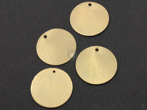 Gold Vermeil Brushed Round Disc, (VM/6577/25) - Beadspoint