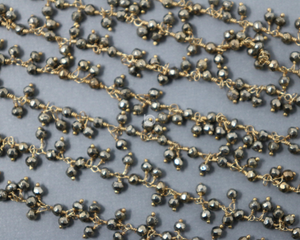 Pyrite Rosary Cluster Wire Wrapped Rosary, (RS-PYC-110) - Beadspoint