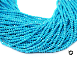 Turquoise Roundel  Micro Faceted Rondelle Beads, (TURQ-2.5FRNDL) - Beadspoint