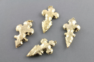 Gold Jasper Cross Electroplated Pendant, (BZC9074) - Beadspoint