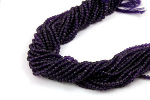 Amethyst Faceted Round Beads, (Amy/RND/4mm) - Beadspoint
