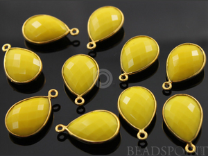 Yellow Turquoise Faceted Baby Pears Bezel, (BZC7561) - Beadspoint
