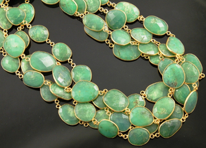 Chrysophase Faceted Oval Chain (BC-CHR-114) - Beadspoint