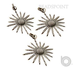 Pave Diamond Sun Star Pendant -- DP-0882 - Beadspoint