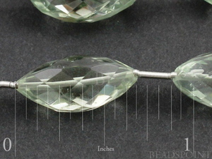 Green Amethyst Faceted Oblong Oval Bead,4 Pieces, (4GAMoblong) - Beadspoint