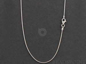 Sterling Silver Antique Rhodium Finished Snake Chain, (SNK025RH-16) - Beadspoint