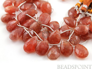 Sunstone Large Faceted Pear Drops,  (SUN12x17Pear) - Beadspoint