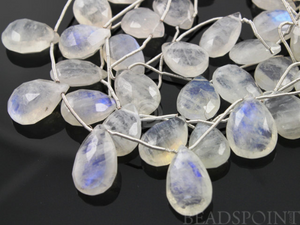 Rainbow Moonstone Large Faceted Pear Drops, (2MNS10x15PEAR) - Beadspoint