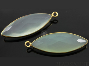 Green Chalcedony Faceted Marquise Bezel, (BZC7184) - Beadspoint