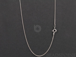 Sterling Silver Finished Curb Neck Chain, (CURBRH-18) - Beadspoint