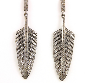 Pave Diamond Dangling Earrings, (Earr-015) - Beadspoint