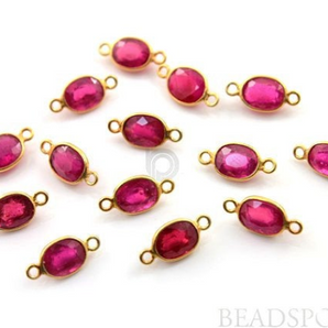 Genuine Ruby Faceted Lustrous Bezel, (RBY002) - Beadspoint