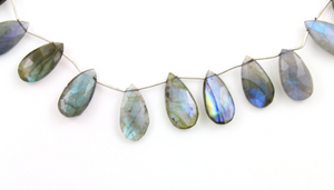Blue Flashes labradorite Faceted Pear Briolettes Beads, (LAB21x11PR) - Beadspoint
