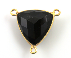 Black Onyx Faceted Triangle Bezel, -- BZC-9083-BNX - Beadspoint