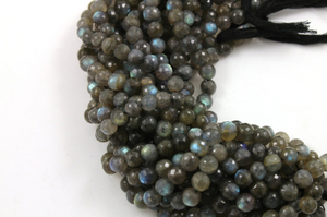 Labradorite Faceted Round Beads, (LAB/FRND/7-8) - Beadspoint