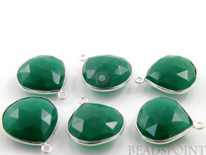 Green Onyx Faceted Pear Shape Bezel, (SSBZ7026) - Beadspoint