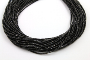 Black Spinel Micro Faceted Rondelle Beads,  (BSPN/1mm/MICRO) - Beadspoint