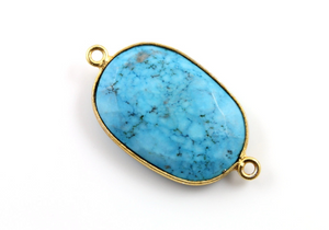Turquoise Faceted Oval Connector, (BZCT8109) - Beadspoint