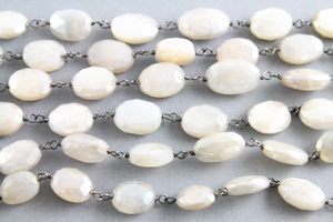 Mystic Moonstone Faceted Oval Chain,(RS-MNS-166) - Beadspoint