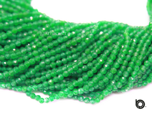 Green Onyx Faceted Rondelle Beads, (GONYX-2.5FRNDL) - Beadspoint