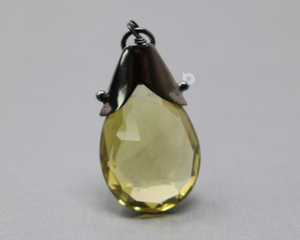 Lemon Topaz Gem Drop in Sterling Silver, (GBD-028) - Beadspoint