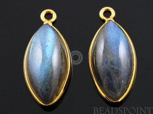 Labradorite Faceted Marquise Bezel, (LABP015) - Beadspoint