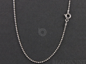 Sterling Silver Finished Ball Neck Chain ,(BALL15DCRH-16) - Beadspoint