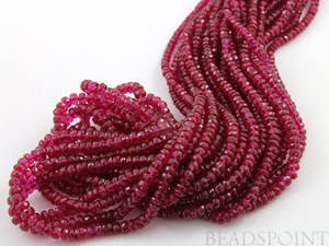 Red Spinel Faceted Rondelle Beads, (RSP3.5-5Frndl) - Beadspoint