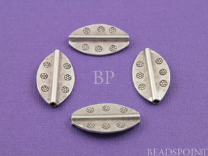 Hill Tribe Karen Silver Oval Flat Spacer Bead (8208-TH) - Beadspoint