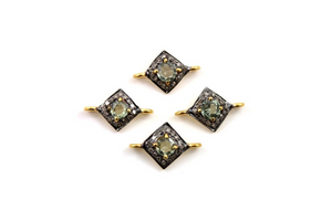 Pave Diamond w/ Green Sapphire Connector, (DCH/CR56) - Beadspoint