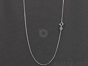 Sterling Silver Finished Box Neck Chain, (BOX019RH-16) - Beadspoint