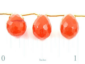 Carnelian Faceted Tear Drops, (CAR8x12Tear) - Beadspoint