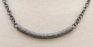 Pave Diamond Bar Necklace, (DNK-023) - Beadspoint