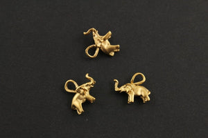24K Gold Vermeil Over Sterling Silver Baby Elephant Charm -- VM/CH7/CR29 - Beadspoint
